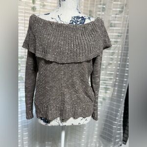 Melrose and Market Taupe Off-Shoulder Sweater